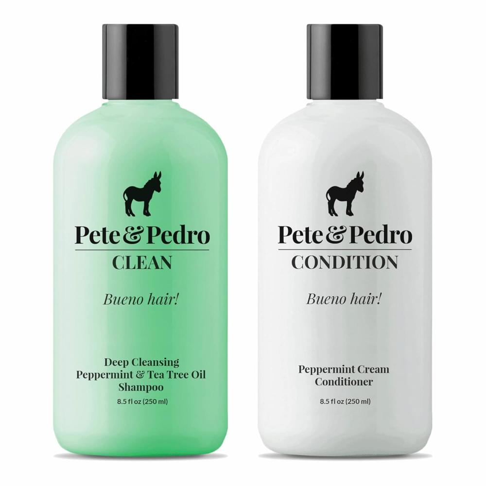 image:imagePete amp Pedro CLEAN amp CONDITION SET Tea Tree Oil Shampoo amp Peppermint Cream Conditioner Haircare Kit  Deep Cleansing amp Conditioning Dandruff Repair For Men amp Women  Seen on Shark Tank 85 oz Eacha Clean Shampoo  Peppermint Condition Set