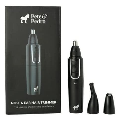 image:imagePete amp Pedro Nose amp Ear Hair Trimmer  Clipper Has 3 Attachments for NoseEar Eyebrows Trimming amp Facial Hair Detailing  Men amp Women Stainless Steel WetDry USB  As Seen on Shark Tank