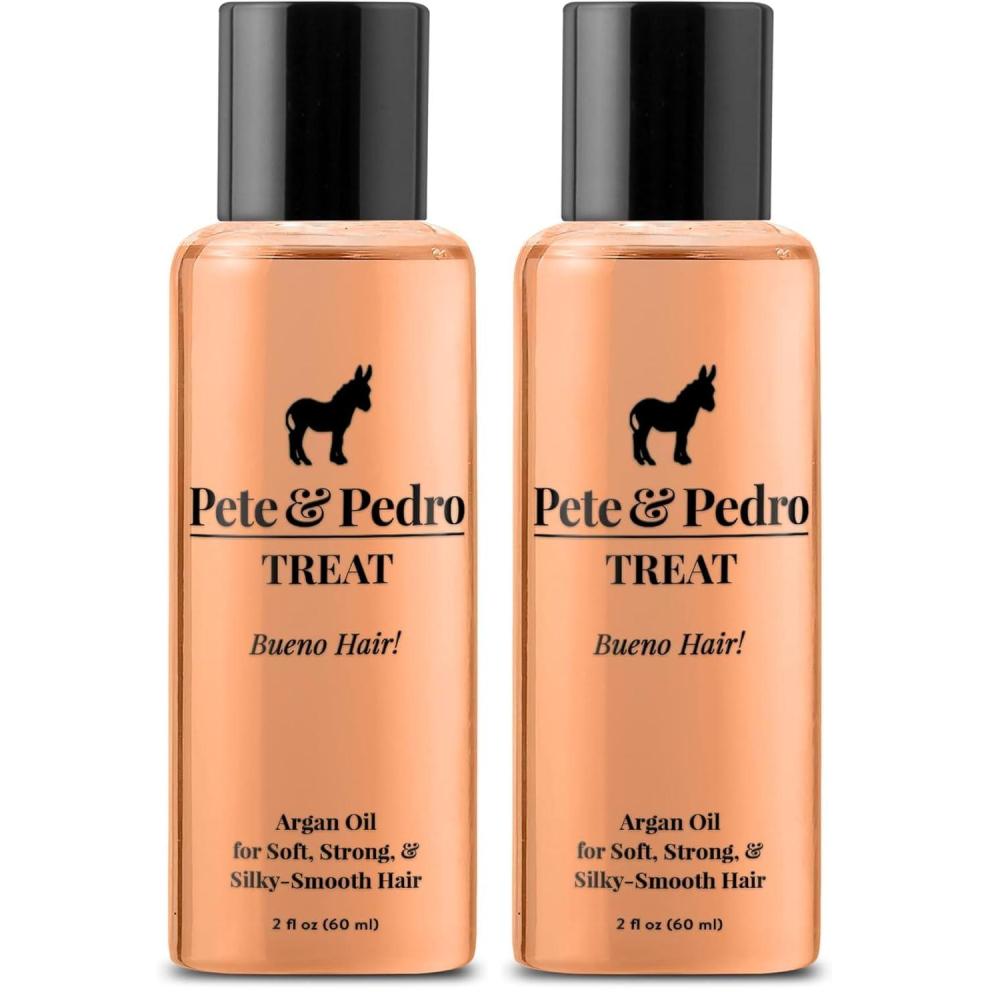 image:imagePete amp Pedro TREAT  Argan Oil Moisturizing Hair Treatment  Keeps Hair Soft Strong FrizzFree Silky amp Shiny  Helps Dry amp Damaged Skin Nails amp Cuticles  As Seen on Shark Tank 2 oz2 Fl Oz Pack of 2