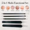 Pete & Pedro Acne & Blackhead Remover Skin Care Tool Set for Men & Women – 5 Piece Pimple Popper Kit + Mirror! | Removal of Whiteheads, Zits, Black Heads, Comedone Extractor | As Seen on Shark Tank