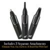 Pete & Pedro Nose & Ear Hair Trimmer – Clipper Has 3 Attachments for Nose/Ear, Eyebrows Trimming, & Facial Hair Detailing | Men & Women, Stainless Steel, Wet/Dry, USB | As Seen on Shark Tank