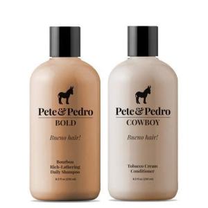 Pete & Pedro CLEAN & CONDITION SET, Tea Tree Oil Shampoo & Peppermint Cream Conditioner Haircare Kit | Deep Cleansing & Conditioning, Dandruff Repair For Men & Women | Seen on Shark Tank, 8.5 oz Each(c) Bold Shampoo & Cowboy Conditioner Set)