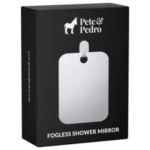 Pete & Pedro FOGLESS Shower Mirror – Shave & Manscape While Showering, Anti-Fog Mirror | Removeable Adhesive Hook Stays On Wall | Shaving & Shower Accessory Tools | As Seen on Shark Tank