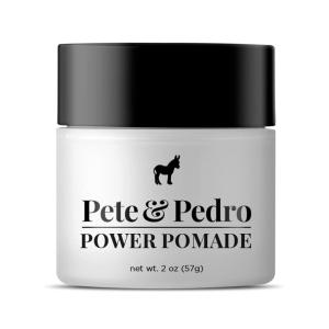Pete & Pedro HAIR POMADE – Hairstyling Classic Pomade for Men | Medium Hold and High Shine With A Ton Of Control, Helps Slick Back Hair | As Seen on Shark Tank 2 oz.(b) Power Pomade)