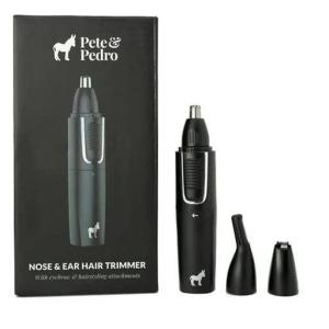 Pete & Pedro Nose & Ear Hair Trimmer – Clipper Has 3 Attachments for Nose/Ear, Eyebrows Trimming, & Facial Hair Detailing | Men & Women, Stainless Steel, Wet/Dry, USB | As Seen on Shark Tank