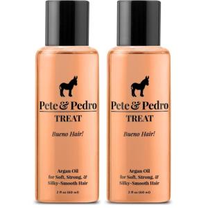Pete & Pedro TREAT – Argan Oil Moisturizing Hair Treatment | Keeps Hair Soft, Strong, Frizz-Free, Silky, & Shiny | Helps Dry & Damaged Skin, Nails, & Cuticles | As Seen on Shark Tank, 2 oz.(2 Fl Oz (Pack of 2))